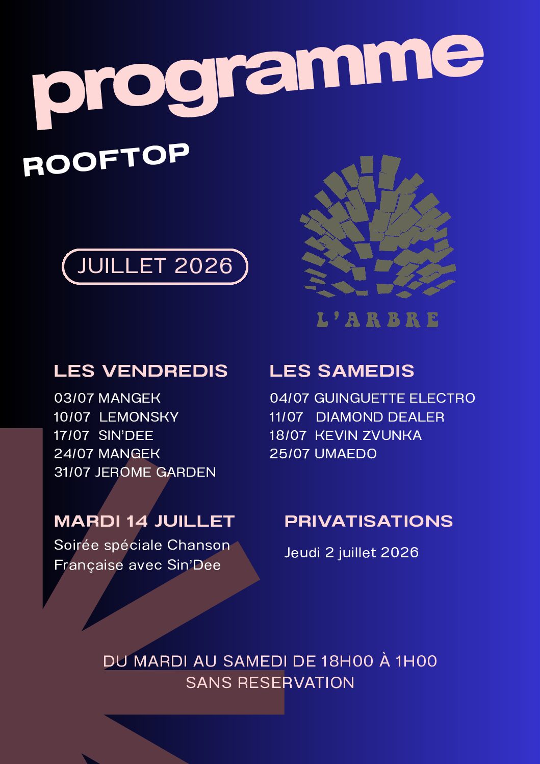 Juillet sur le rooftop